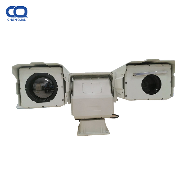 Detección humana de 4,8 km 640x512 sensor dual de largo alcance visión diurna y nocturna cámara térmica montada en vehículo