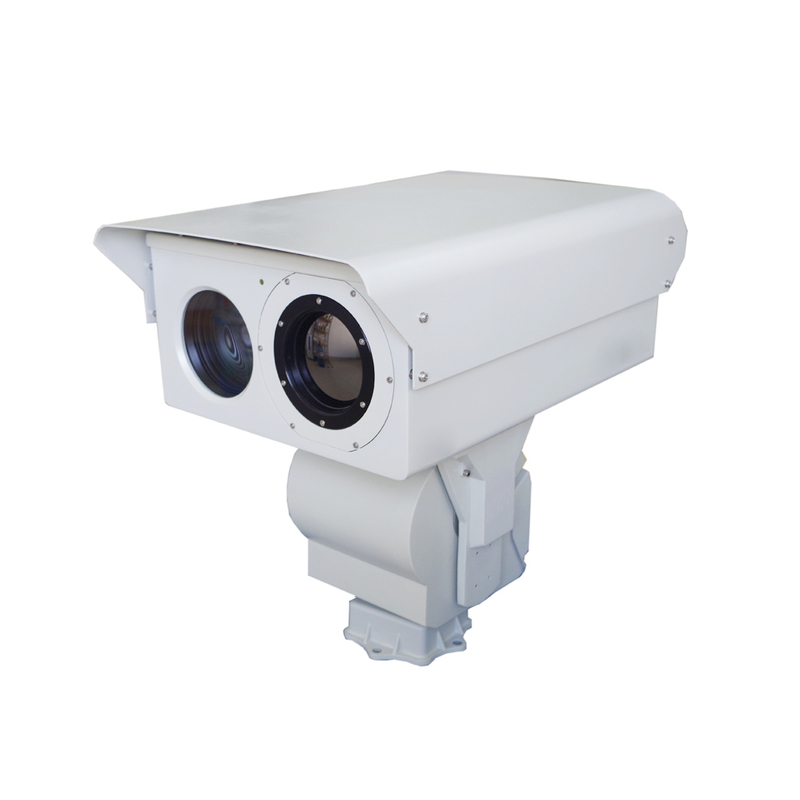 Cámara de larga distancia de vigilancia de seguridad para exteriores, campo petrolífero infrarrojo térmico con detección humana de 10km