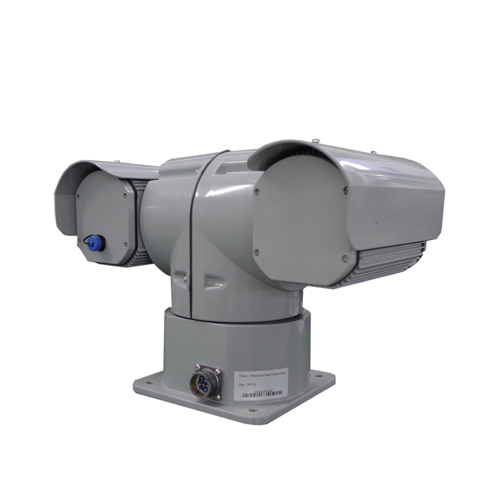 Cámara de seguridad térmica montada en coche con desempañador en forma de T y zoom continuo 3x de 75 mm para defensa fronteriza 640