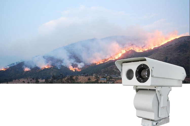 Cámara térmica infrarroja térmica de largo alcance para exteriores 360 para detector de incendios forestales